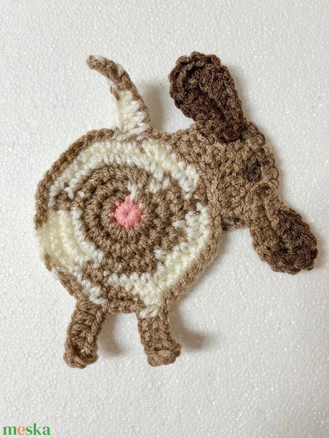 Horgolt kutya poháralátét, egyedi darab. - otthon & életmód - konyhafelszerelés, tálalás - tálalás - tányér- és poháralátét - Meska.hu