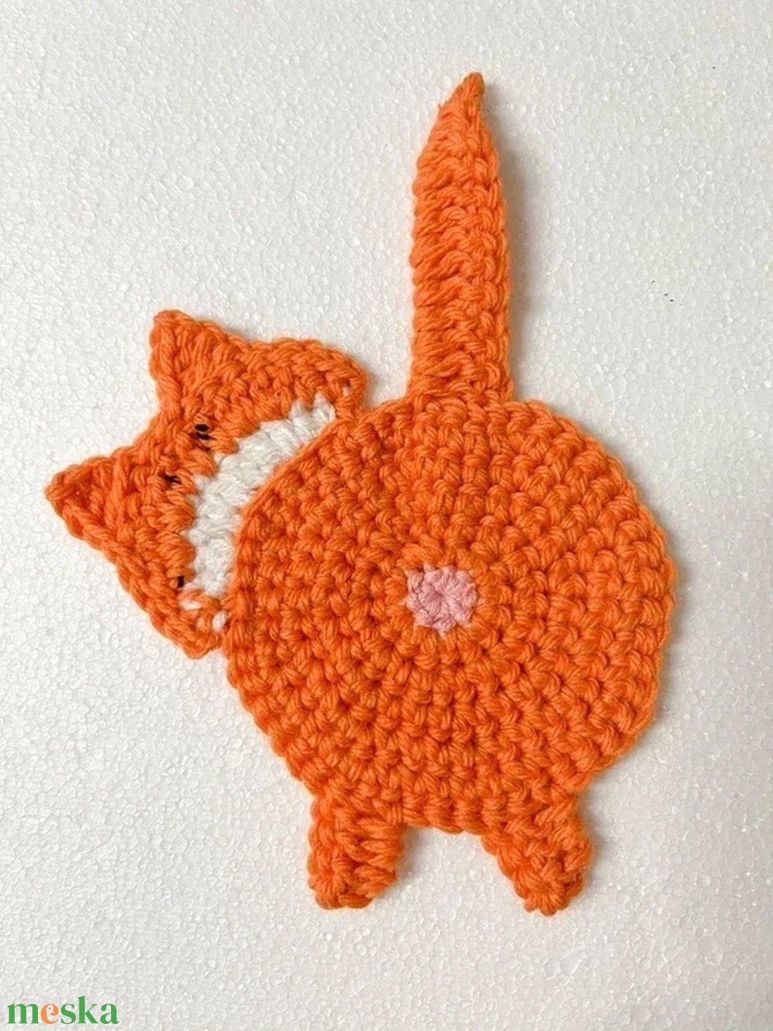 Horgolt cica poháralátét - otthon & életmód - konyhafelszerelés, tálalás - tálalás - tányér- és poháralátét - Meska.hu