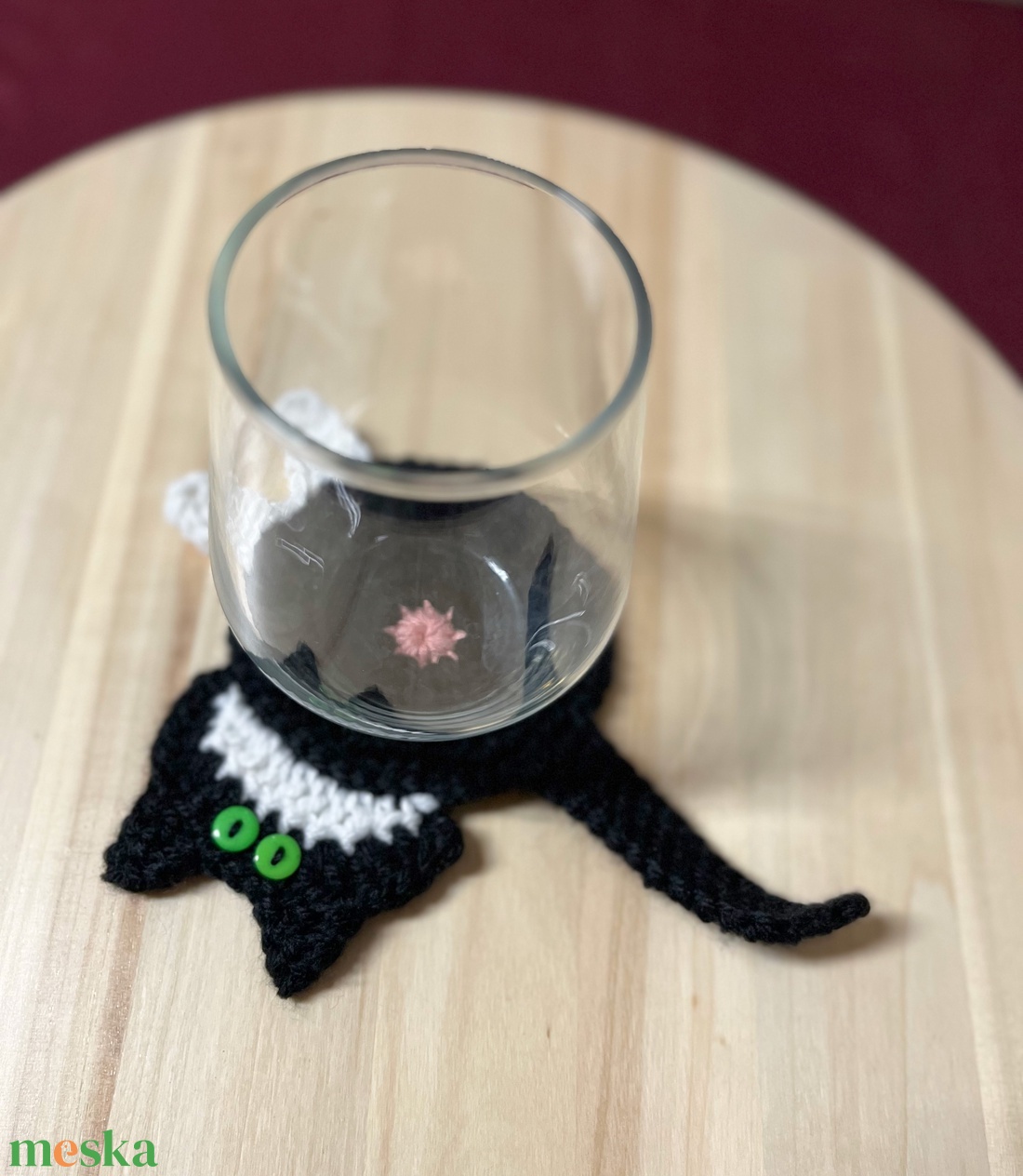 Horgolt cica poháralátét - otthon & életmód - konyhafelszerelés, tálalás - tálalás - tányér- és poháralátét - Meska.hu