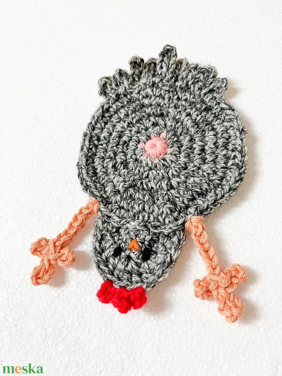 Horgolt csirke poháralátét - otthon & életmód - konyhafelszerelés, tálalás - tálalás - tányér- és poháralátét - Meska.hu