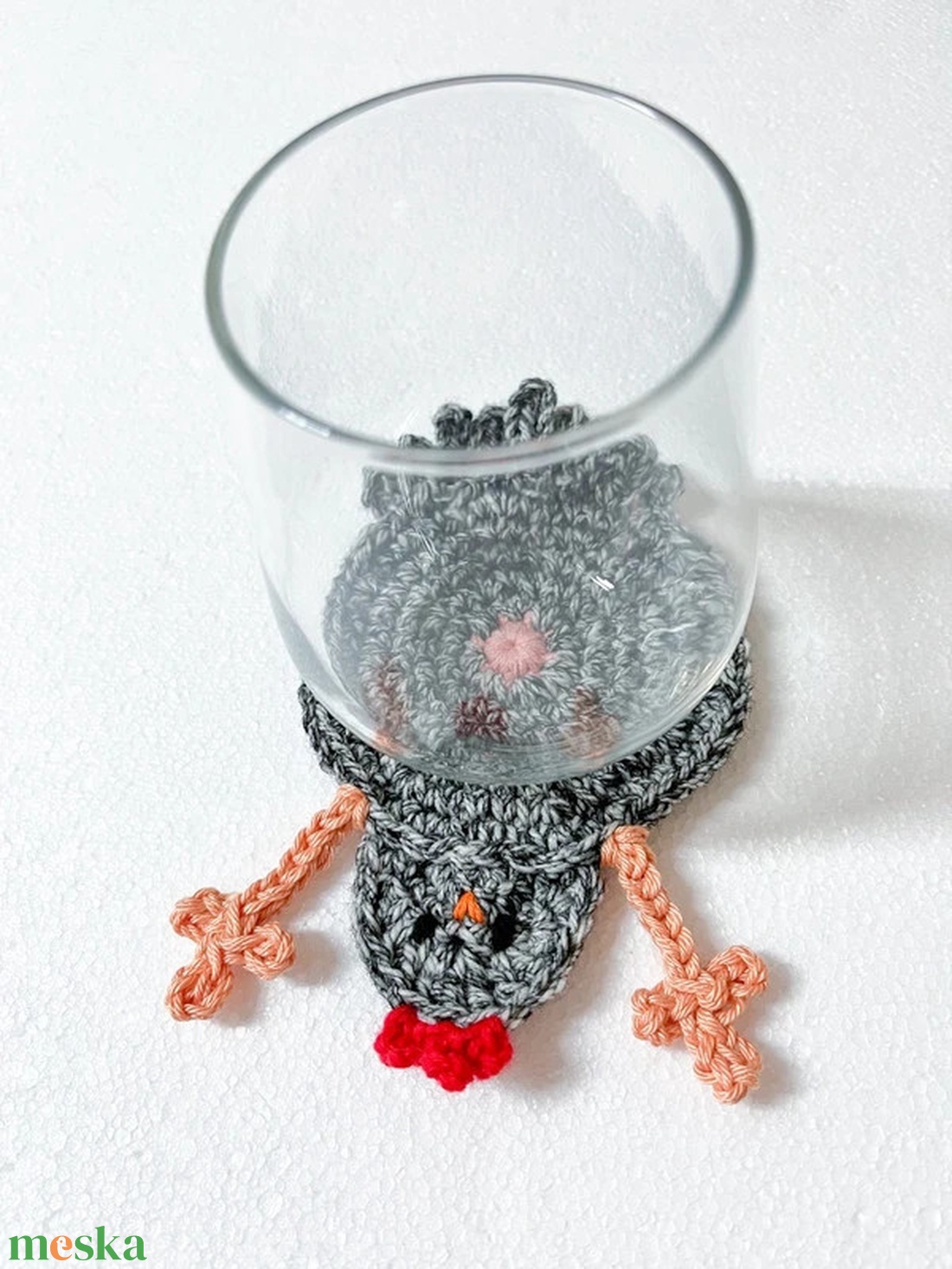 Horgolt csirke poháralátét - otthon & életmód - konyhafelszerelés, tálalás - tálalás - tányér- és poháralátét - Meska.hu