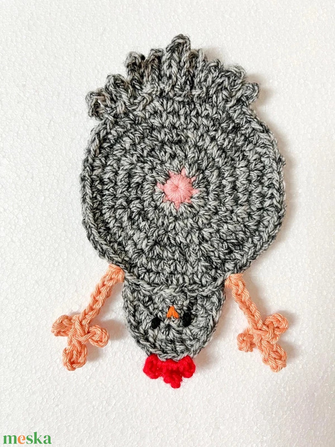 Horgolt csirke poháralátét - otthon & életmód - konyhafelszerelés, tálalás - tálalás - tányér- és poháralátét - Meska.hu