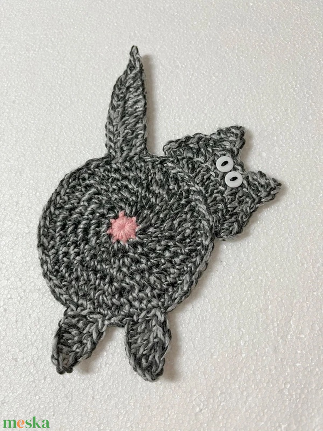 Horgolt cica poháralátét - otthon & életmód - konyhafelszerelés, tálalás - tálalás - tányér- és poháralátét - Meska.hu