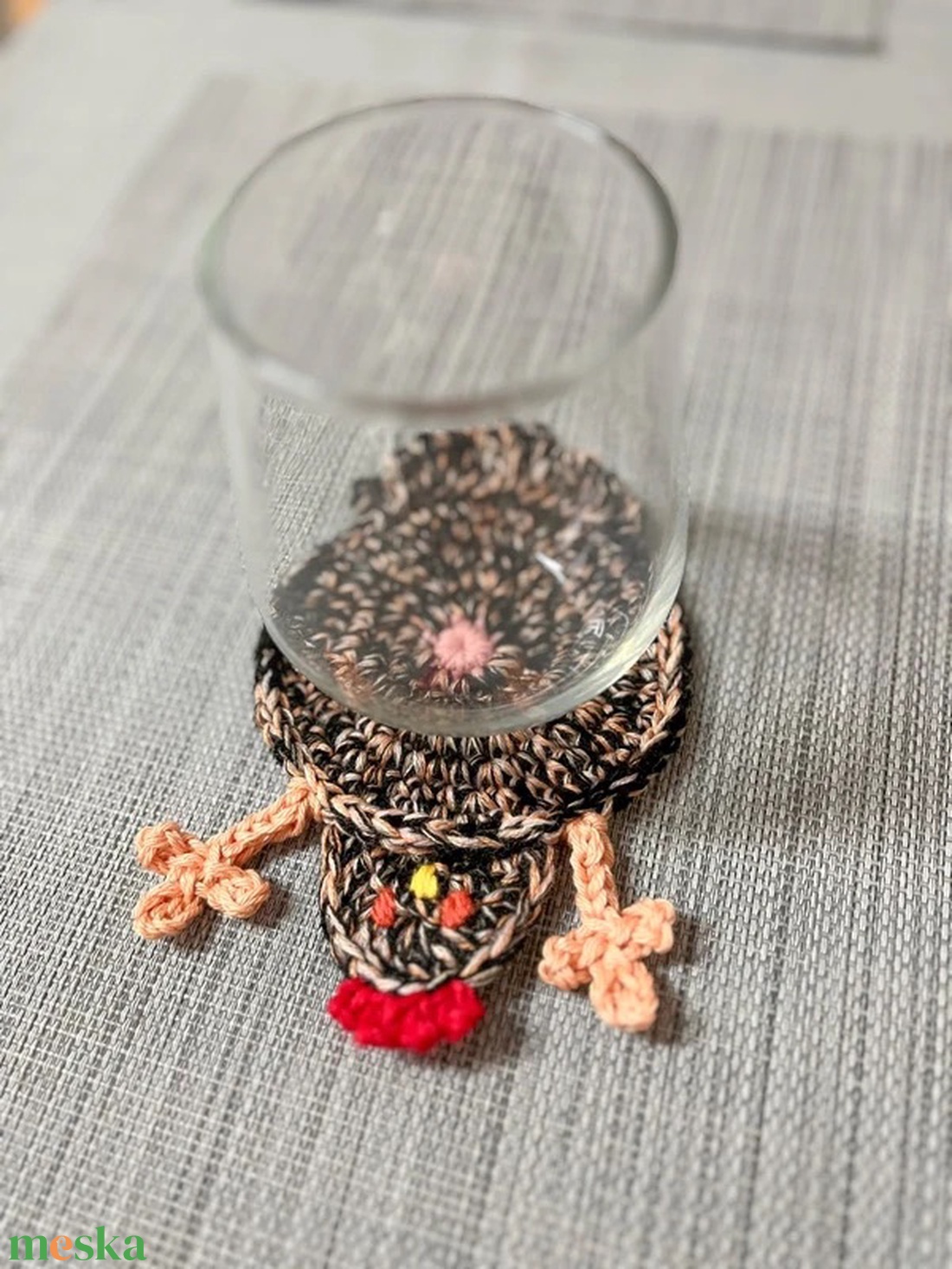 Horgolt csirke poháralátét - otthon & életmód - konyhafelszerelés, tálalás - tálalás - tányér- és poháralátét - Meska.hu