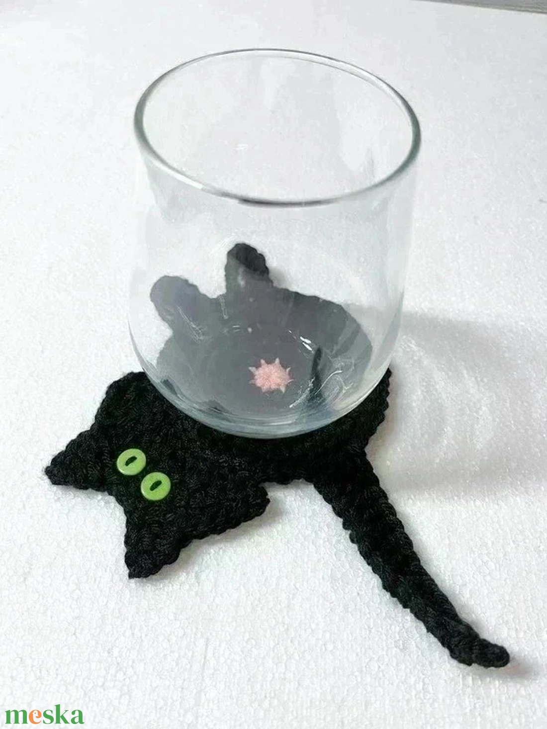 Horgolt cica poháralátét - otthon & életmód - konyhafelszerelés, tálalás - tálalás - tányér- és poháralátét - Meska.hu