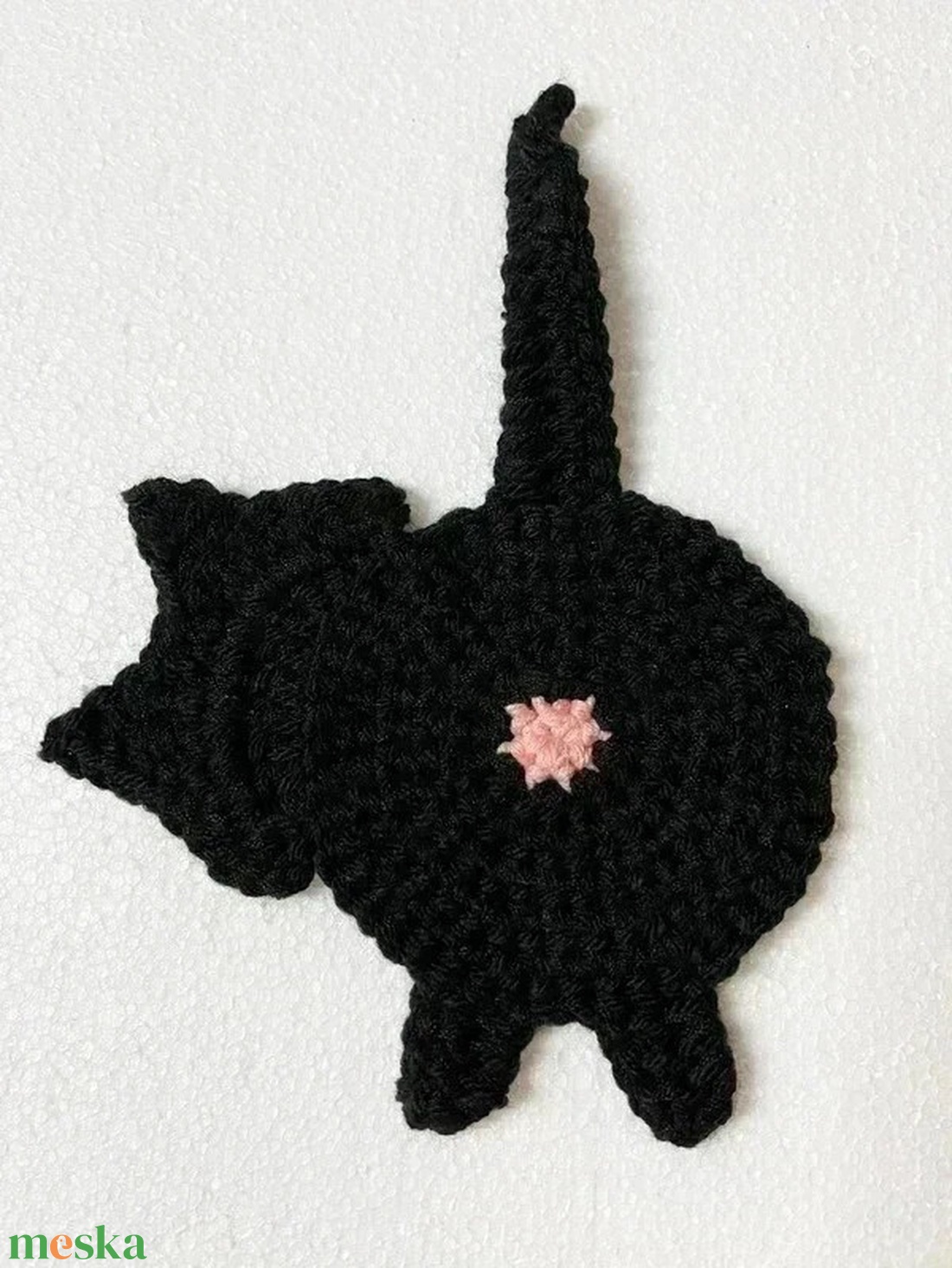 Horgolt cica poháralátét - otthon & életmód - konyhafelszerelés, tálalás - tálalás - tányér- és poháralátét - Meska.hu