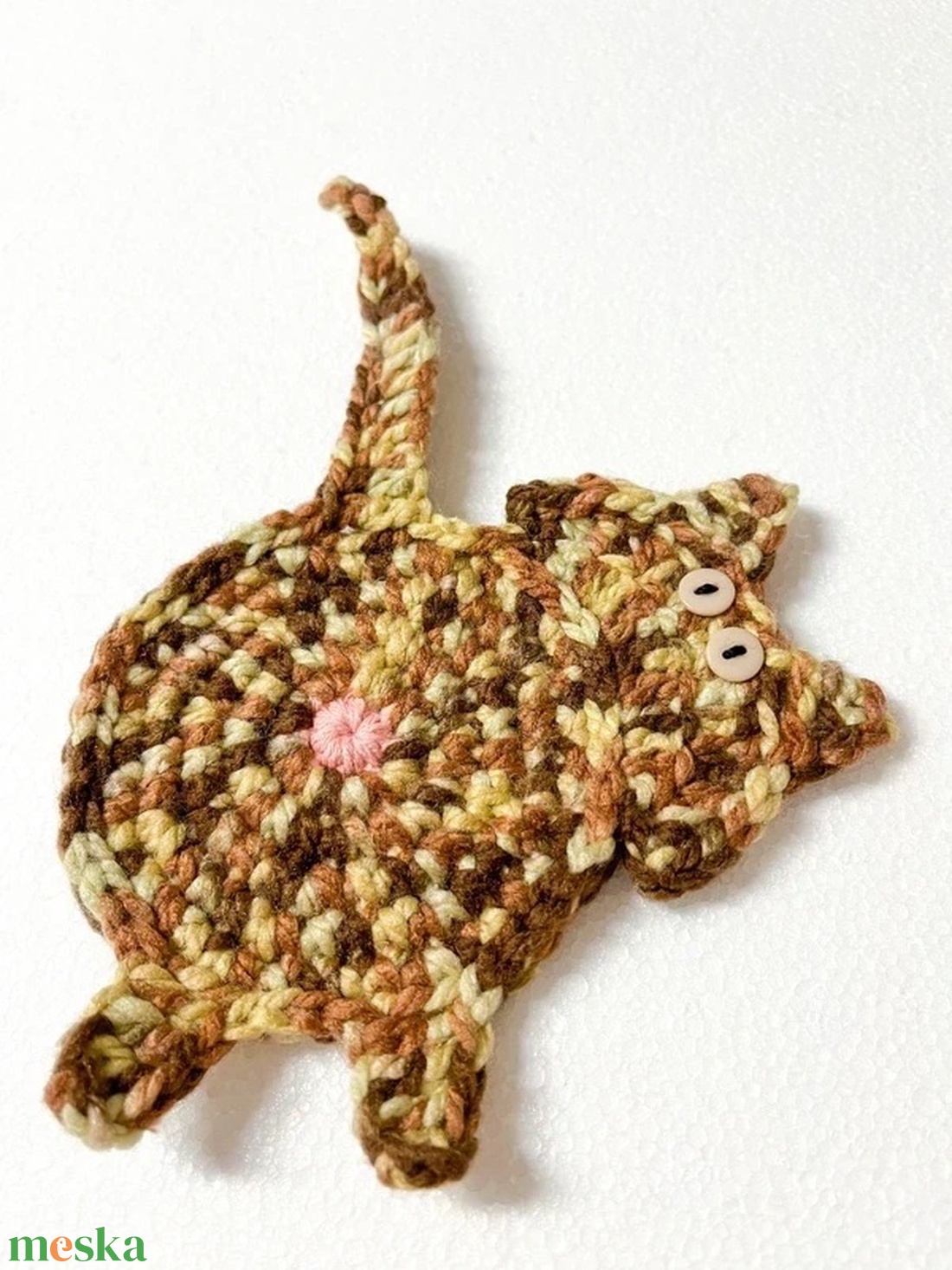 Horgolt cica poháralátét - otthon & életmód - konyhafelszerelés, tálalás - tálalás - tányér- és poháralátét - Meska.hu