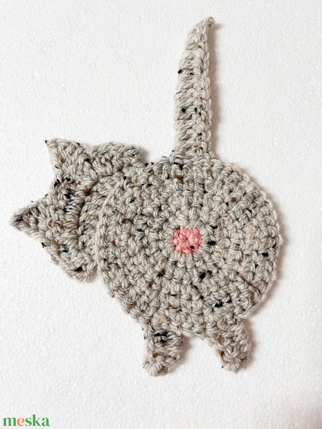 Horgolt cica poháralátét. - otthon & életmód - konyhafelszerelés, tálalás - tálalás - tányér- és poháralátét - Meska.hu