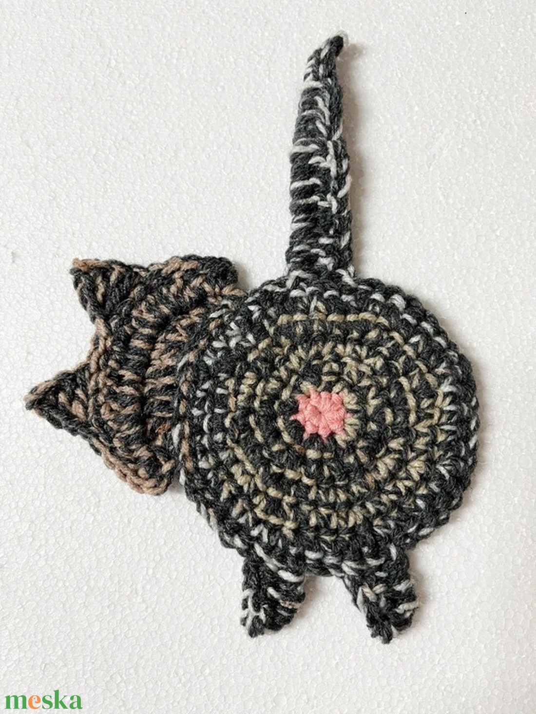 Horgolt cica poháralátét. - otthon & életmód - konyhafelszerelés, tálalás - tálalás - tányér- és poháralátét - Meska.hu