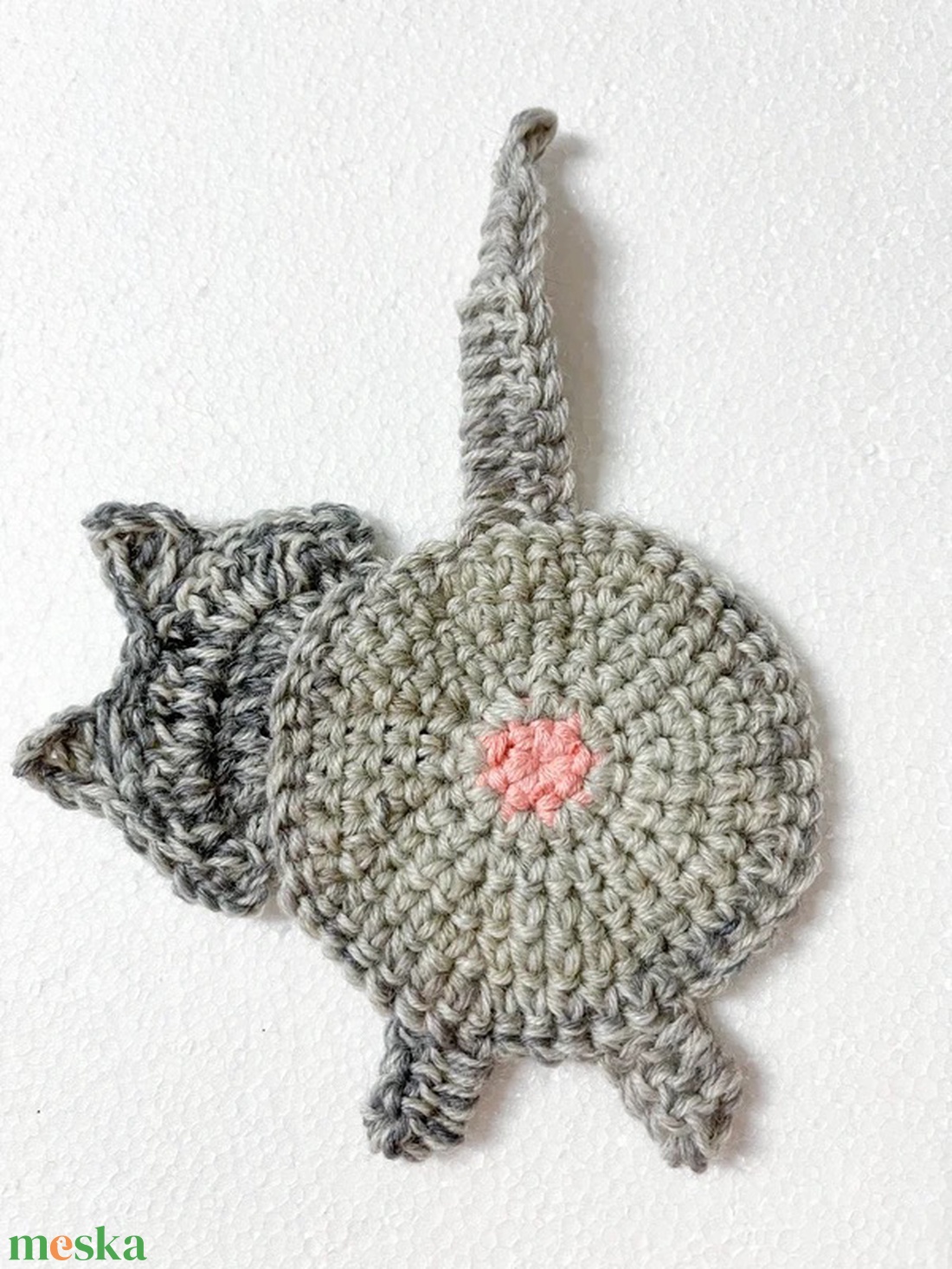 Horgolt cica poháralátét. - otthon & életmód - konyhafelszerelés, tálalás - tálalás - tányér- és poháralátét - Meska.hu