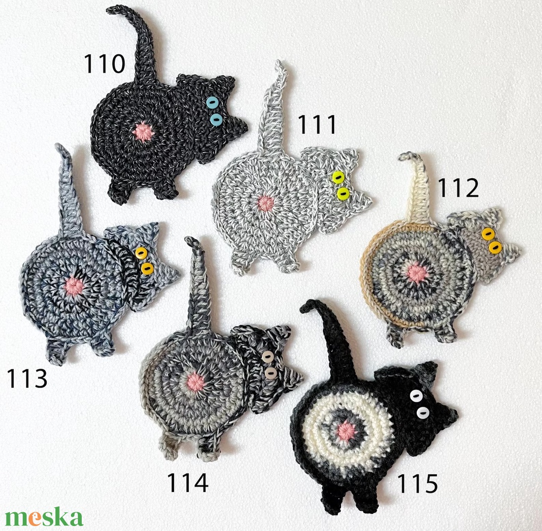 Horgolt cica poháralátét. - otthon & életmód - konyhafelszerelés, tálalás - tálalás - tányér- és poháralátét - Meska.hu