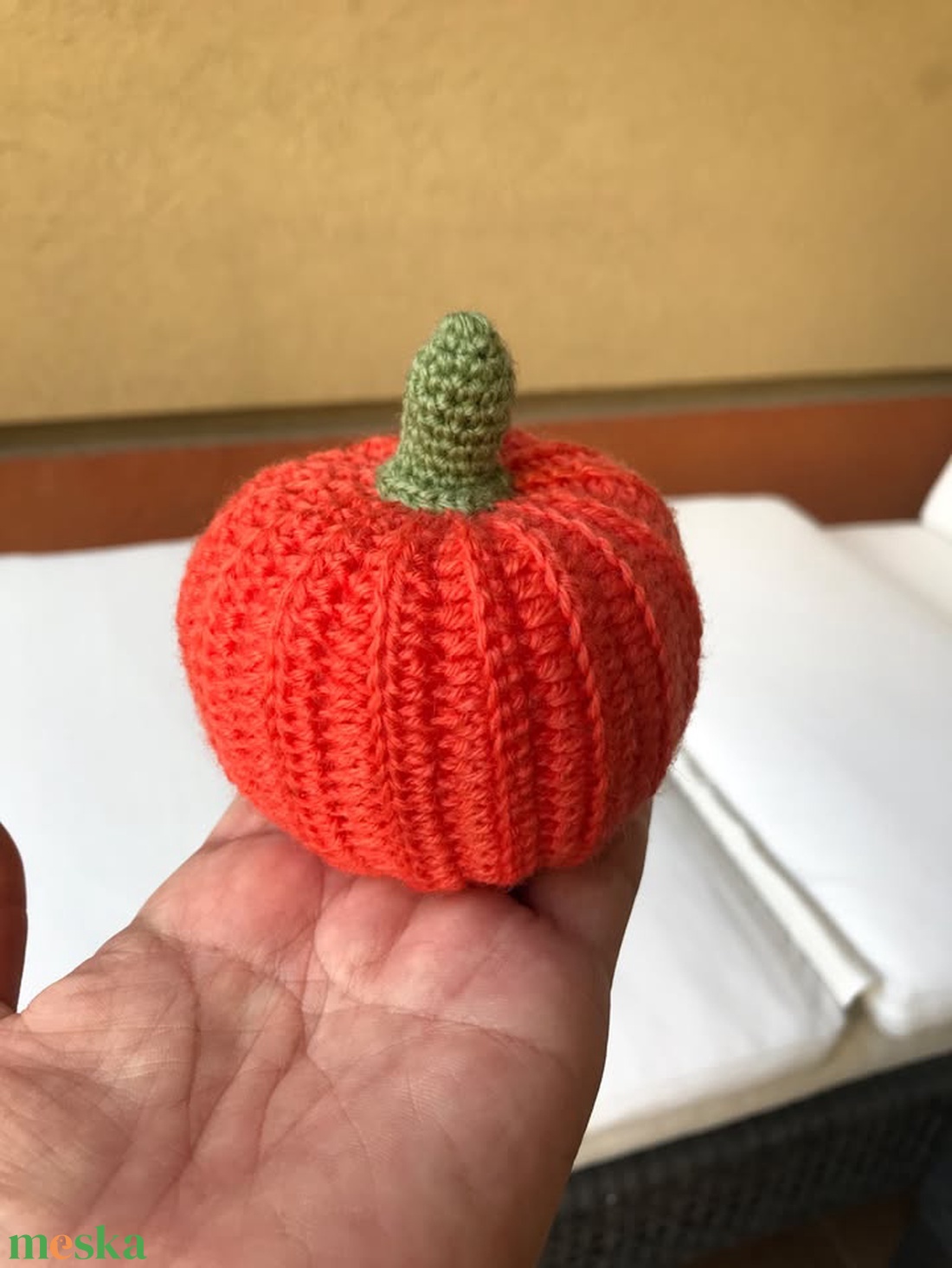 horgolt őszi tök - otthon & életmód - dekoráció - halloween - halloweeni asztaldísz - Meska.hu