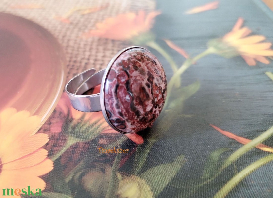 Leopárd jáspis acél gyűrű -  - Meska.hu Leopárd jáspis acél gyűrű -  - Meska.hu
