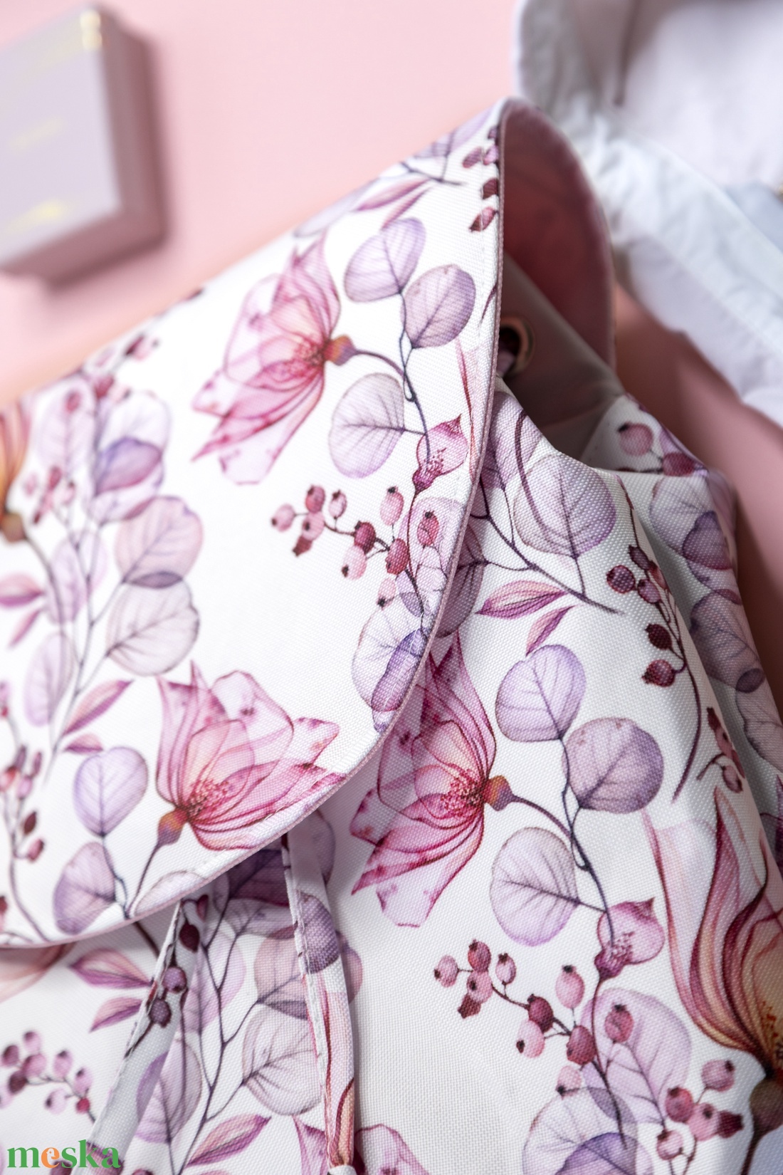 Rózsaszín, virágos hátizsák - táska & tok - hátizsák - hátizsák - Meska.hu