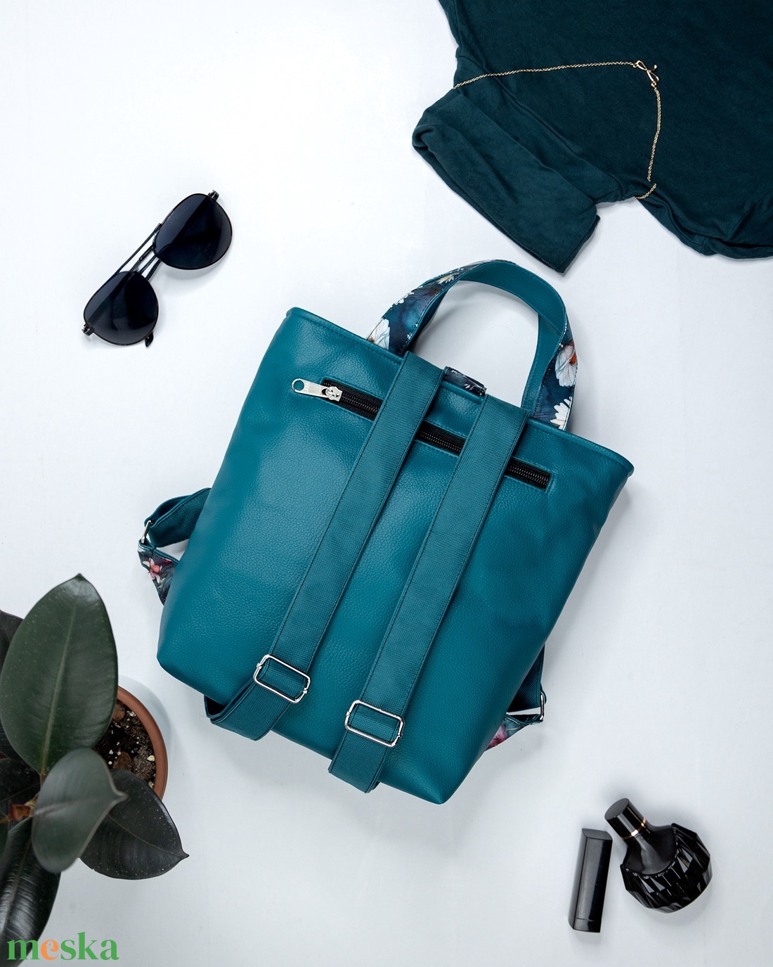 Margarétás, kis méretű hátizsák - táska & tok - hátizsák - kishátizsák - Meska.hu