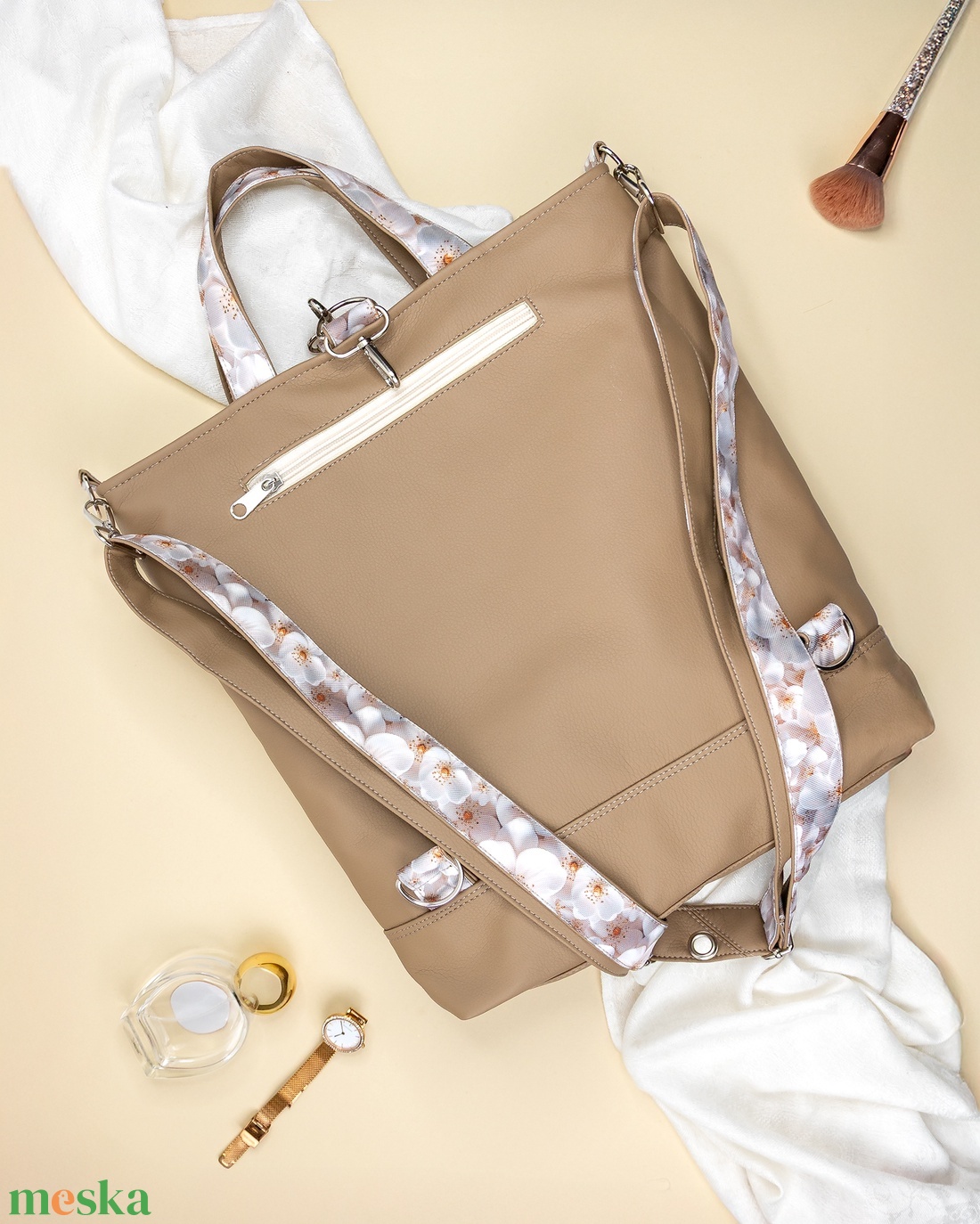 Rose gold és barna 3in1 táska virágos mintával - táska & tok - variálható táska - Meska.hu Rose gold és barna 3in1 táska virágos mintával - táska & tok - variálható táska - Meska.hu