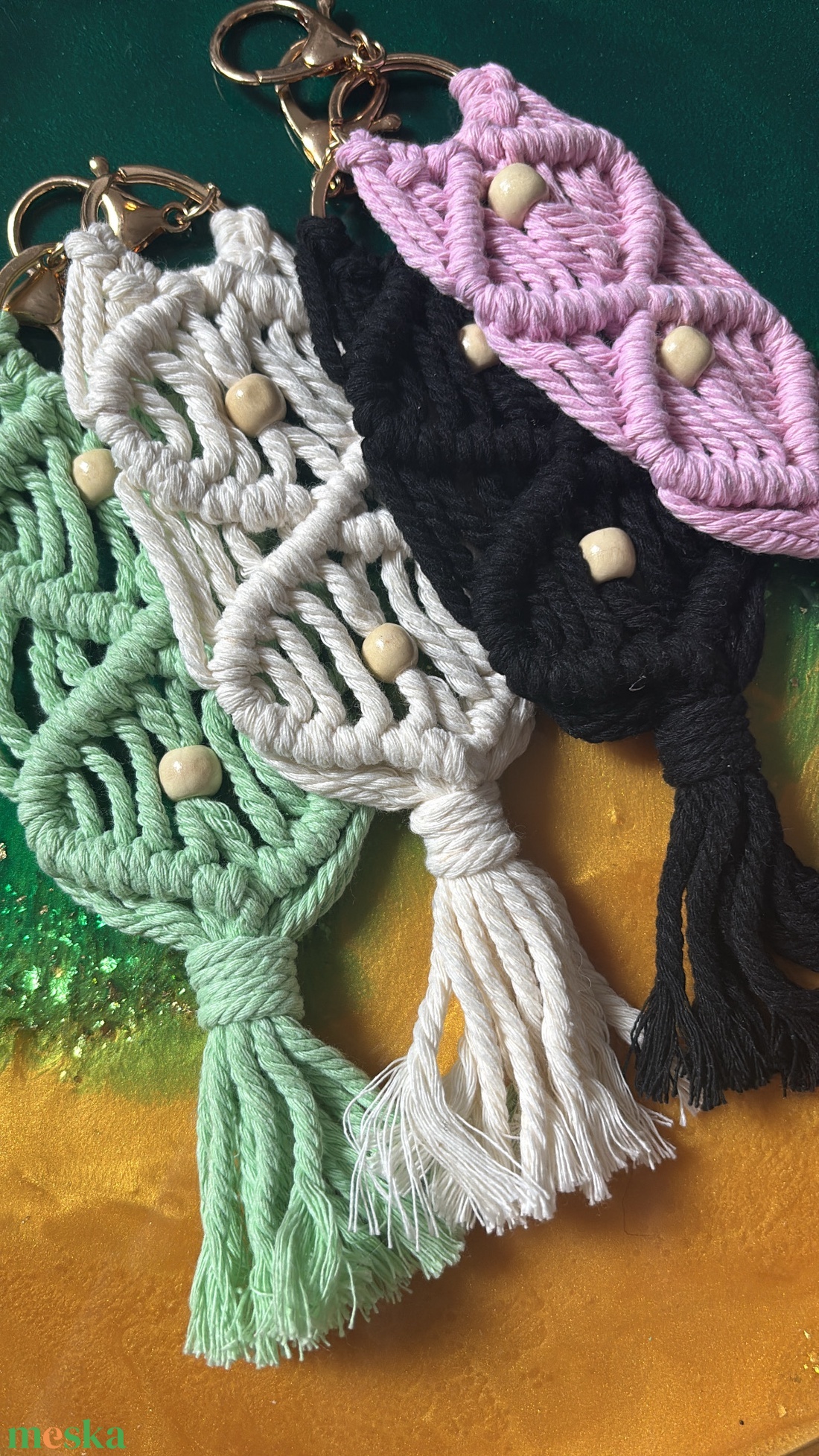 Makramé kulcstartó  - táska & tok - kulcstartó & táskadísz - kulcstartó - Meska.hu