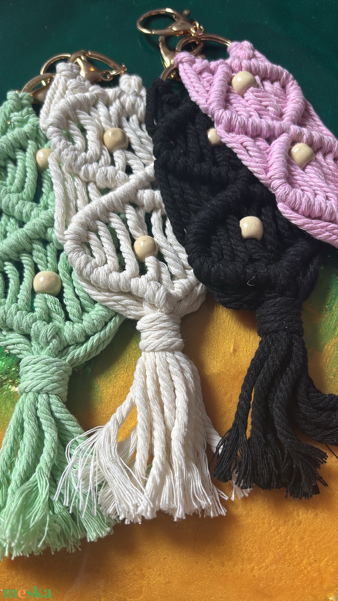 Makramé kulcstartó  - táska & tok - kulcstartó & táskadísz - kulcstartó - Meska.hu