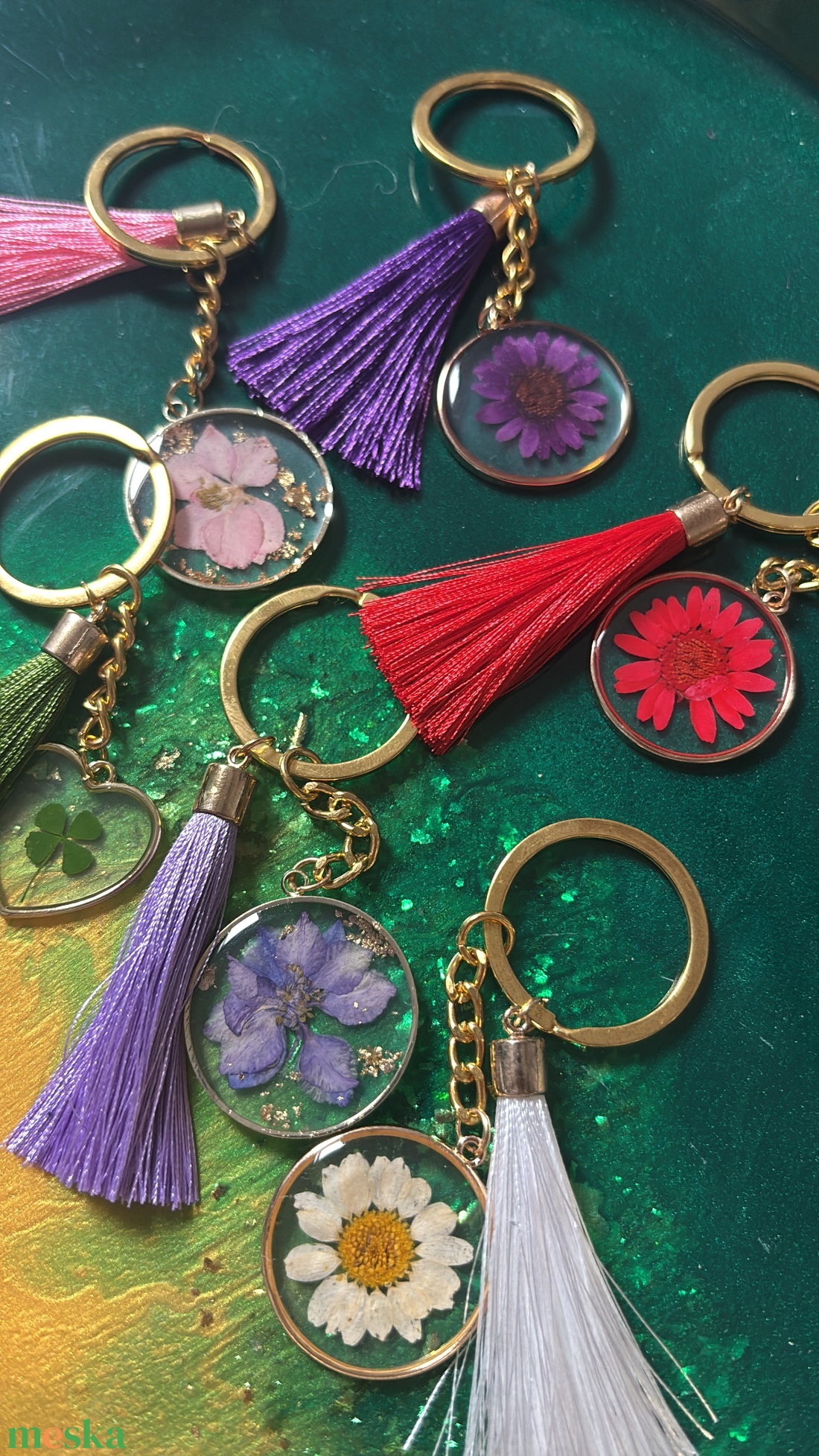 Virágos kulcstartó  - táska & tok - kulcstartó & táskadísz - kulcstartó - Meska.hu