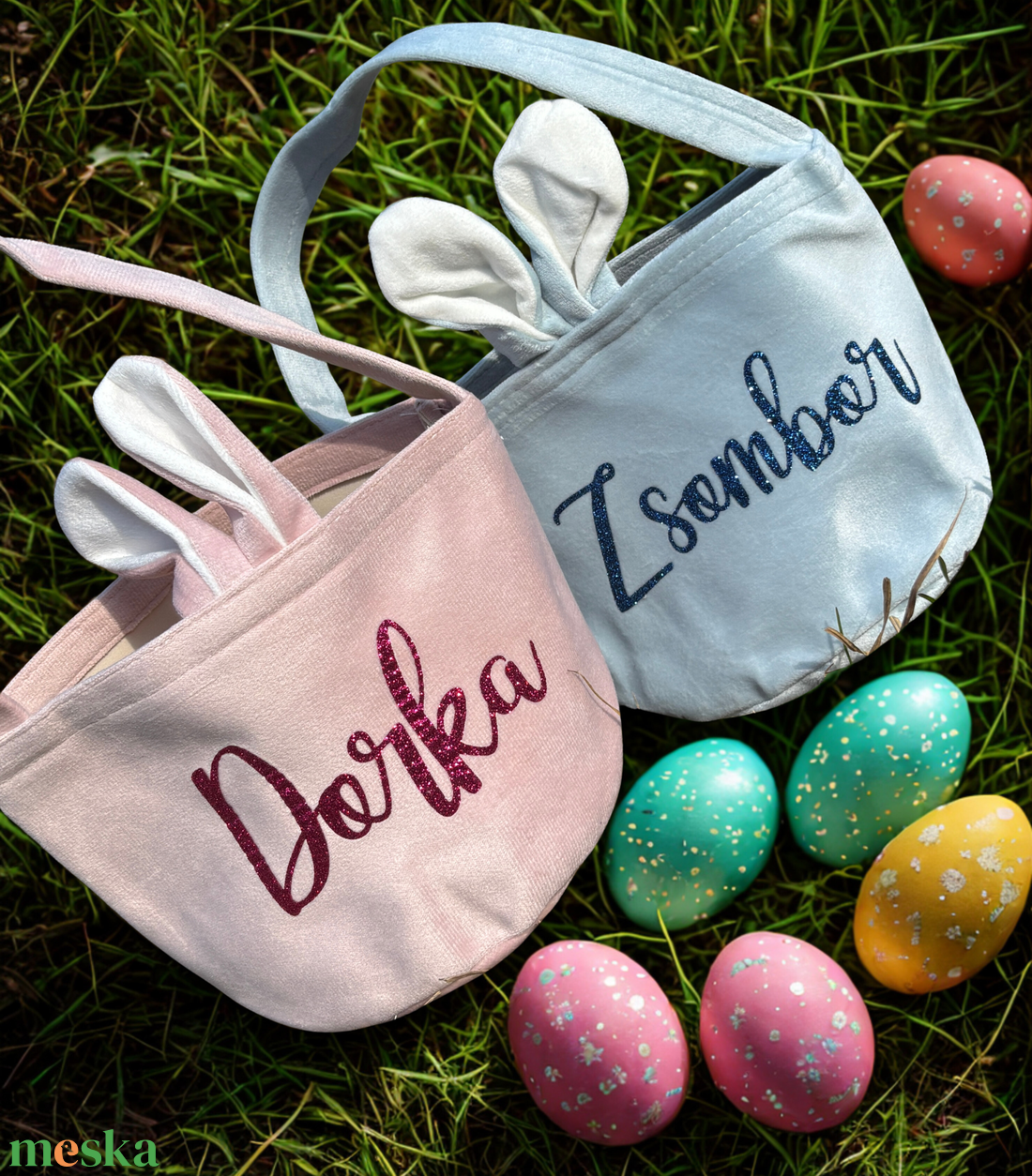 Névre szóló húsvéti kosár - ünnepi díszek, dekorációk - húsvéti díszek és dekorációk - húsvéti kosár - Meska.hu