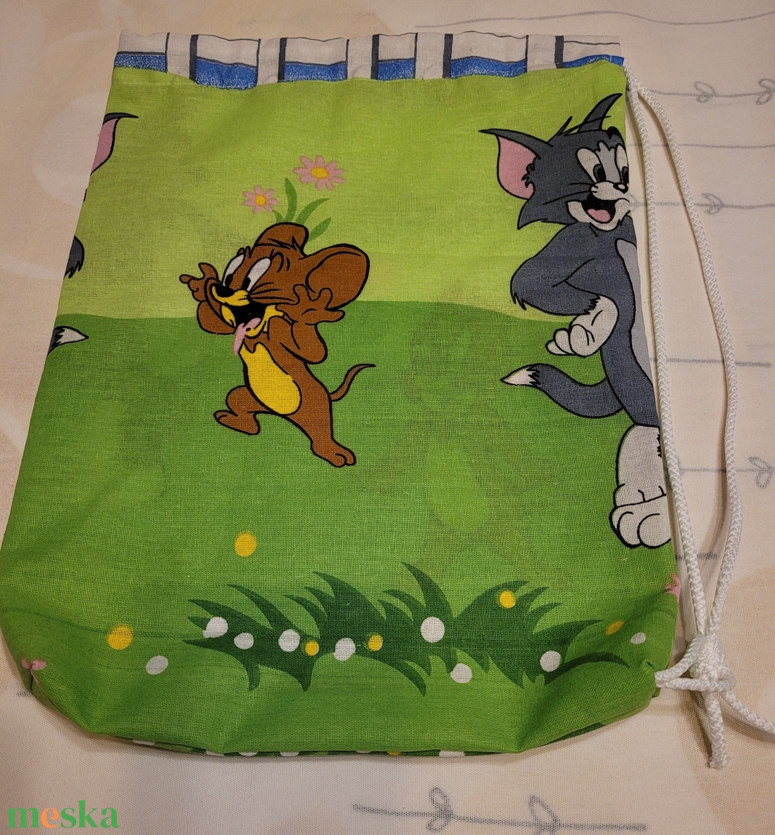 Tom és Jerry anyagból készült ovis tornazsák - játék & sport - ovis felszerelés - ovis tornazsák - Meska.hu