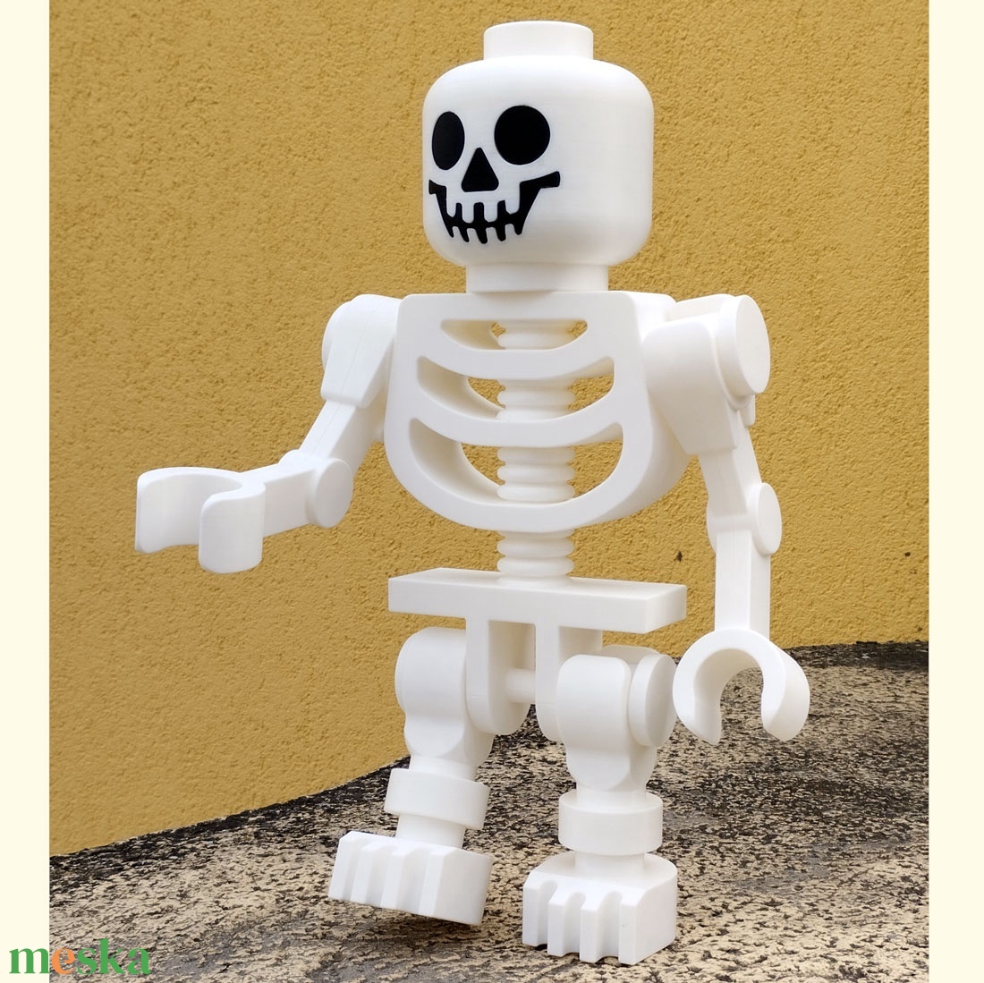 Óriás kocka-csontváz figura (40 cm) � 3D nyomtatott retró stílusú dekoráció és játék - otthon & életmód - dekoráció - halloween - halloweeni figurák - Meska.hu