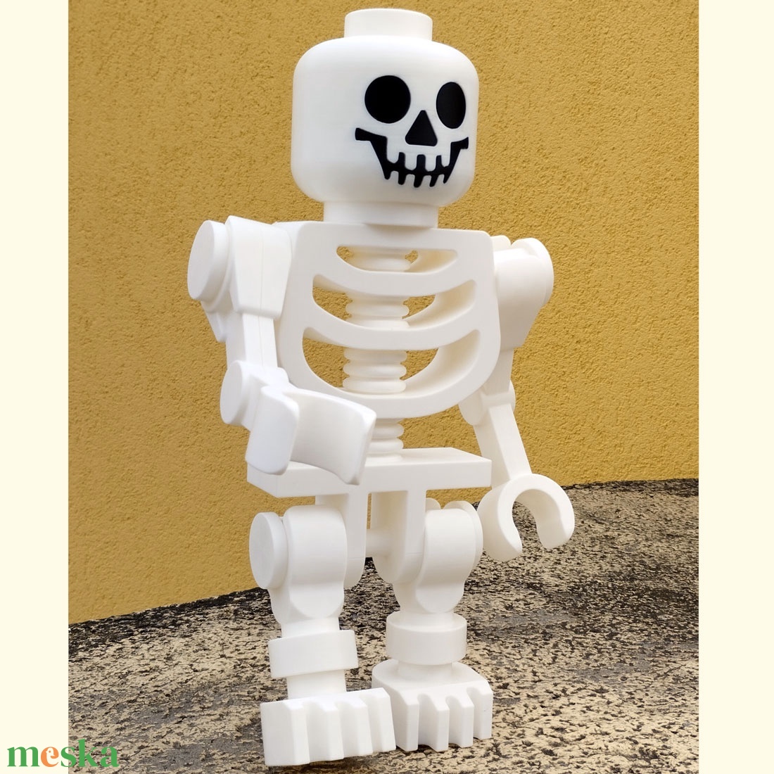 Óriás kocka-csontváz figura (40 cm) � 3D nyomtatott retró stílusú dekoráció és játék - otthon & életmód - dekoráció - halloween - halloweeni figurák - Meska.hu