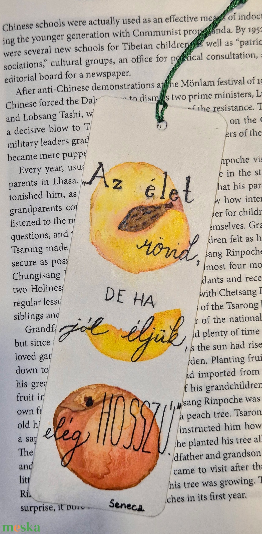 Barackos könyvjelző - könyv & zene - könyvjelző - Meska.hu