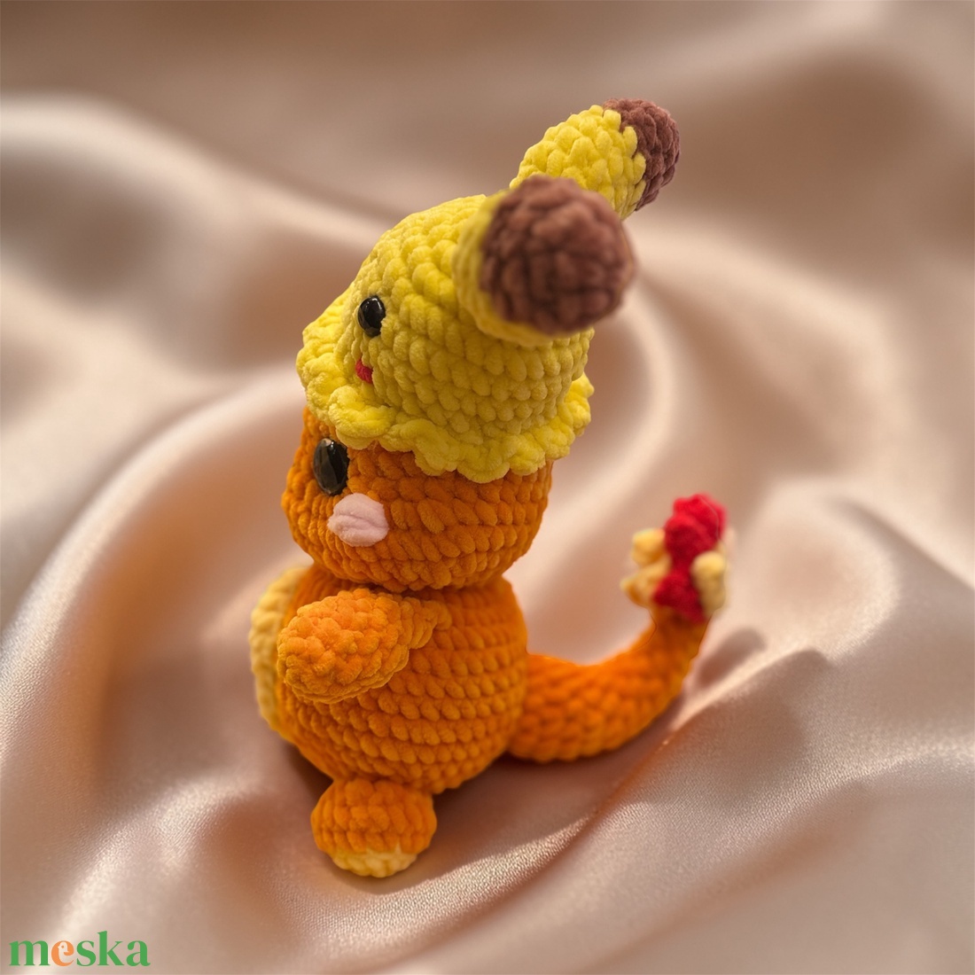 Nova the Flame Keeper � kézzel horgolt sárkány plüss - játék & sport - plüssállat & játékfigura - plüss sárkány - Meska.hu