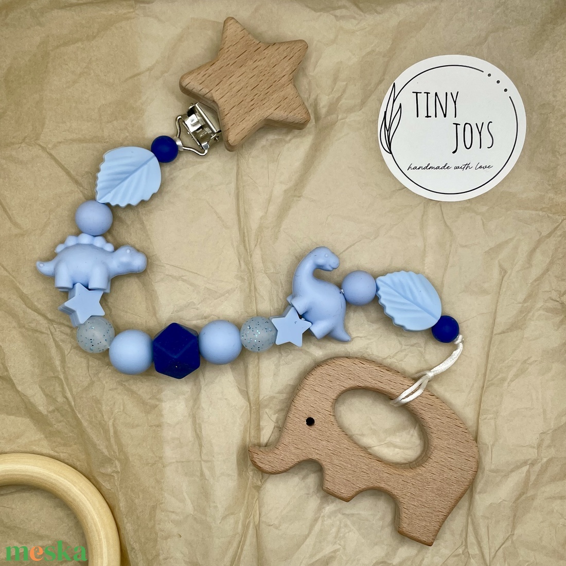 Dínós-Elefántos rágcsalánc - játék & sport - 3 éves kor alattiaknak - rágcsalánc - Meska.hu