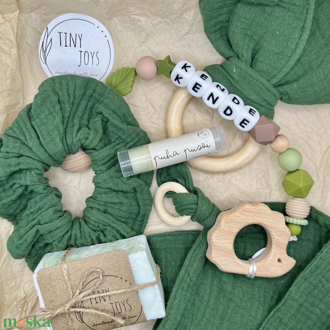 Boldog Anya � Boldog Baba MEDIUM BOX - Erdők zöldje kollekció - játék & sport - babalátogató ajándékcsomag - Meska.hu