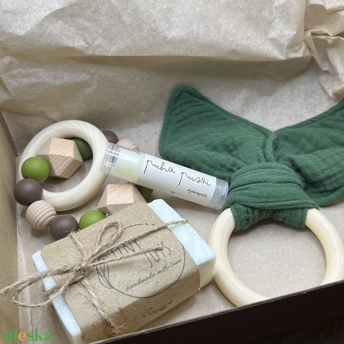 Boldog Anya � Boldog Baba Mini BOX - Erdők zöldje kollekció - játék & sport - babalátogató ajándékcsomag - Meska.hu