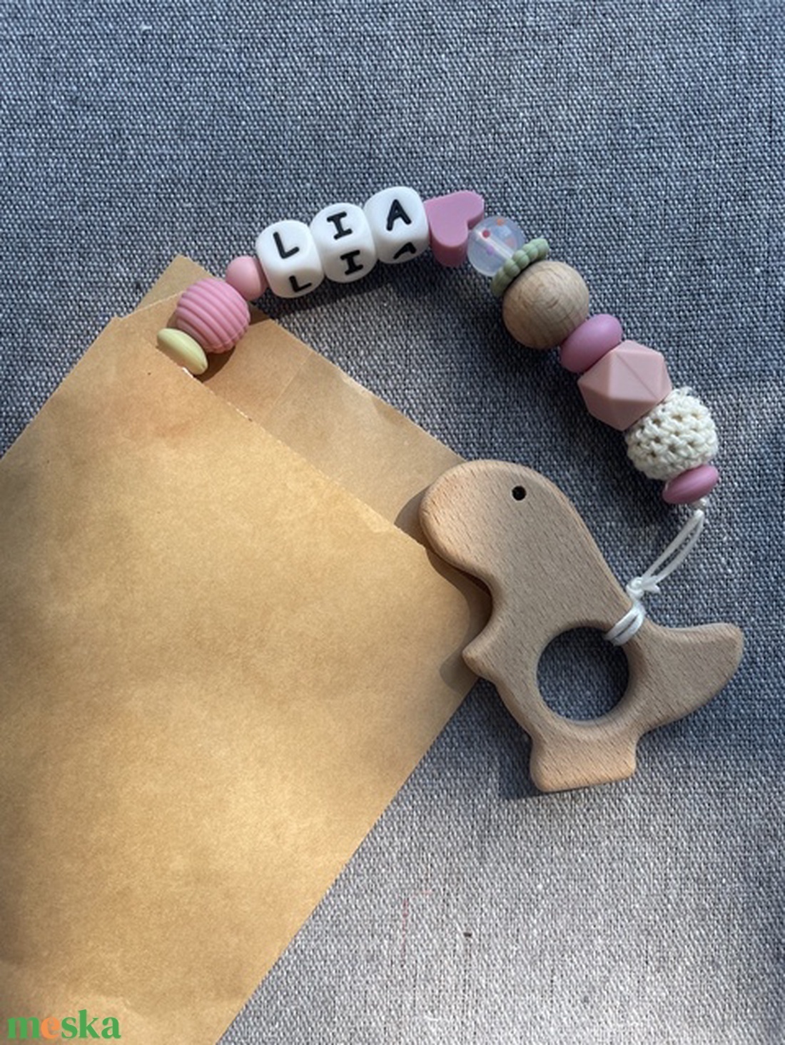 Egyedi rágcsalánc - baba - mama - baba játékok - rágóka - Meska.hu