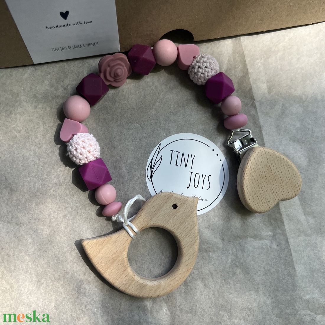 Madárka rágcsalánc - baba - mama - baba játékok - cumilánc - Meska.hu