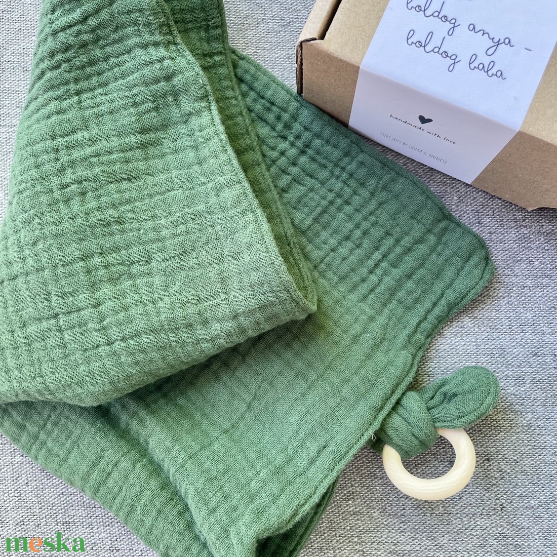 Boldog Anya � Boldog Baba MEDIUM BOX - Erdők zöldje kollekció - baba - mama - babalátogató ajándékcsomag - Meska.hu