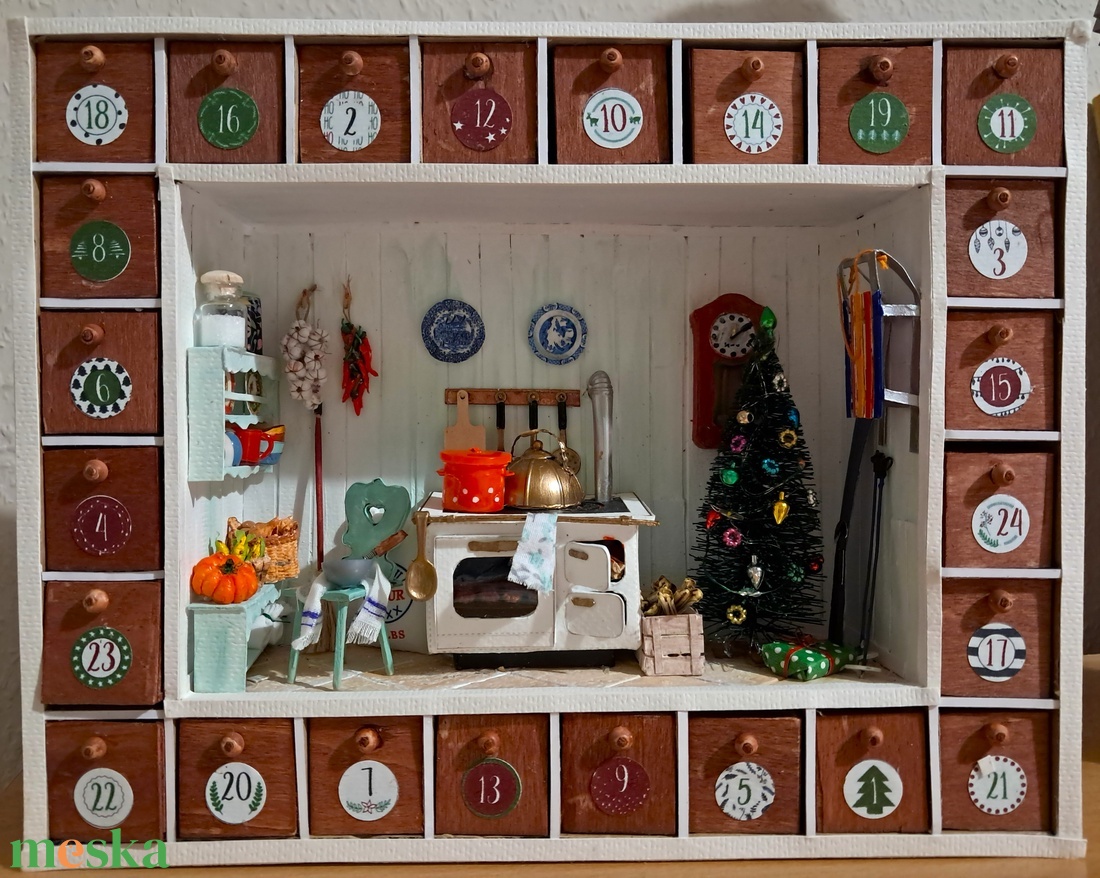 Adventi naptár világítással  - karácsony - adventi díszek - adventi naptár - Meska.hu