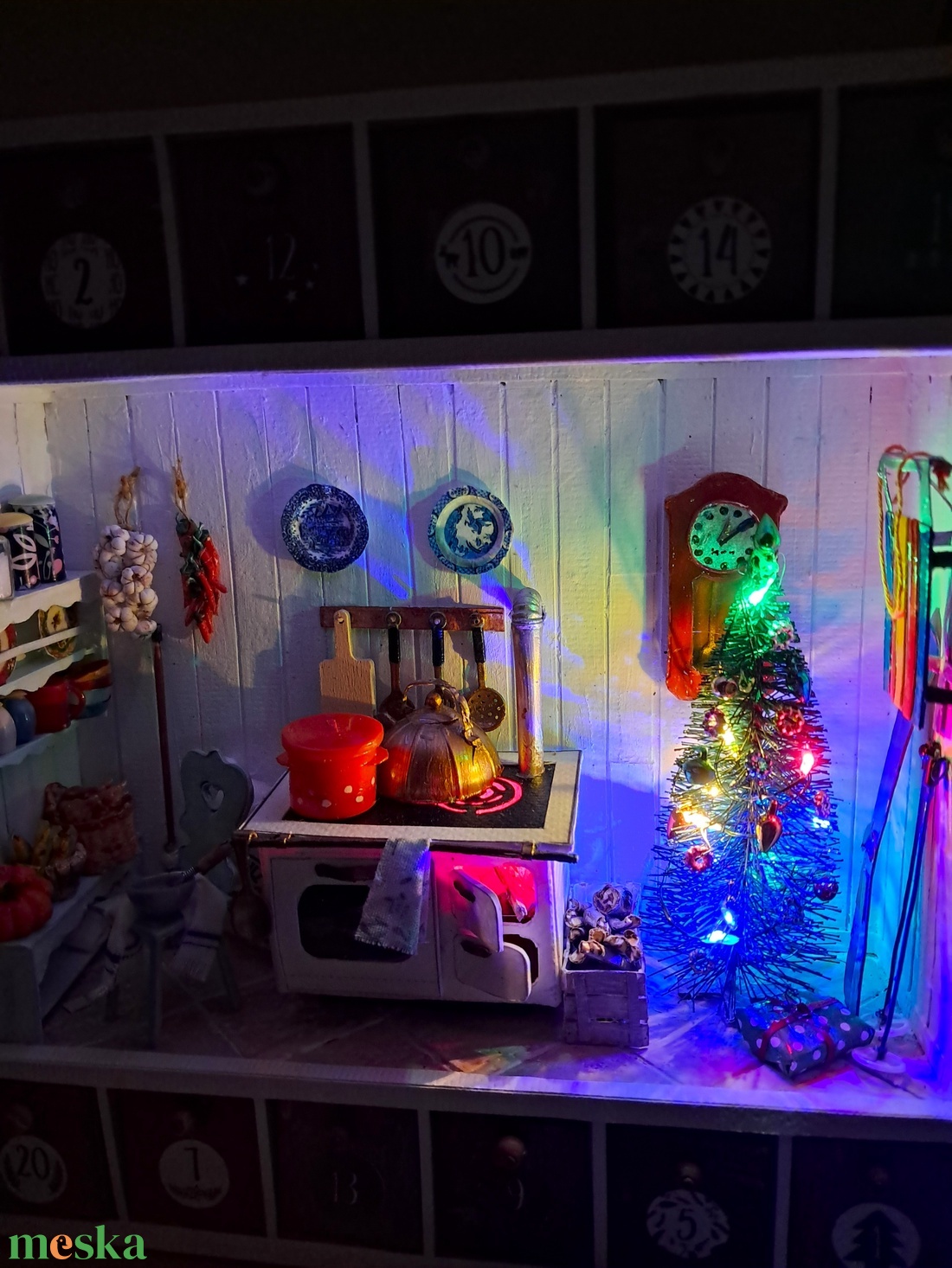 Adventi naptár világítással  - karácsony - adventi díszek - adventi naptár - Meska.hu