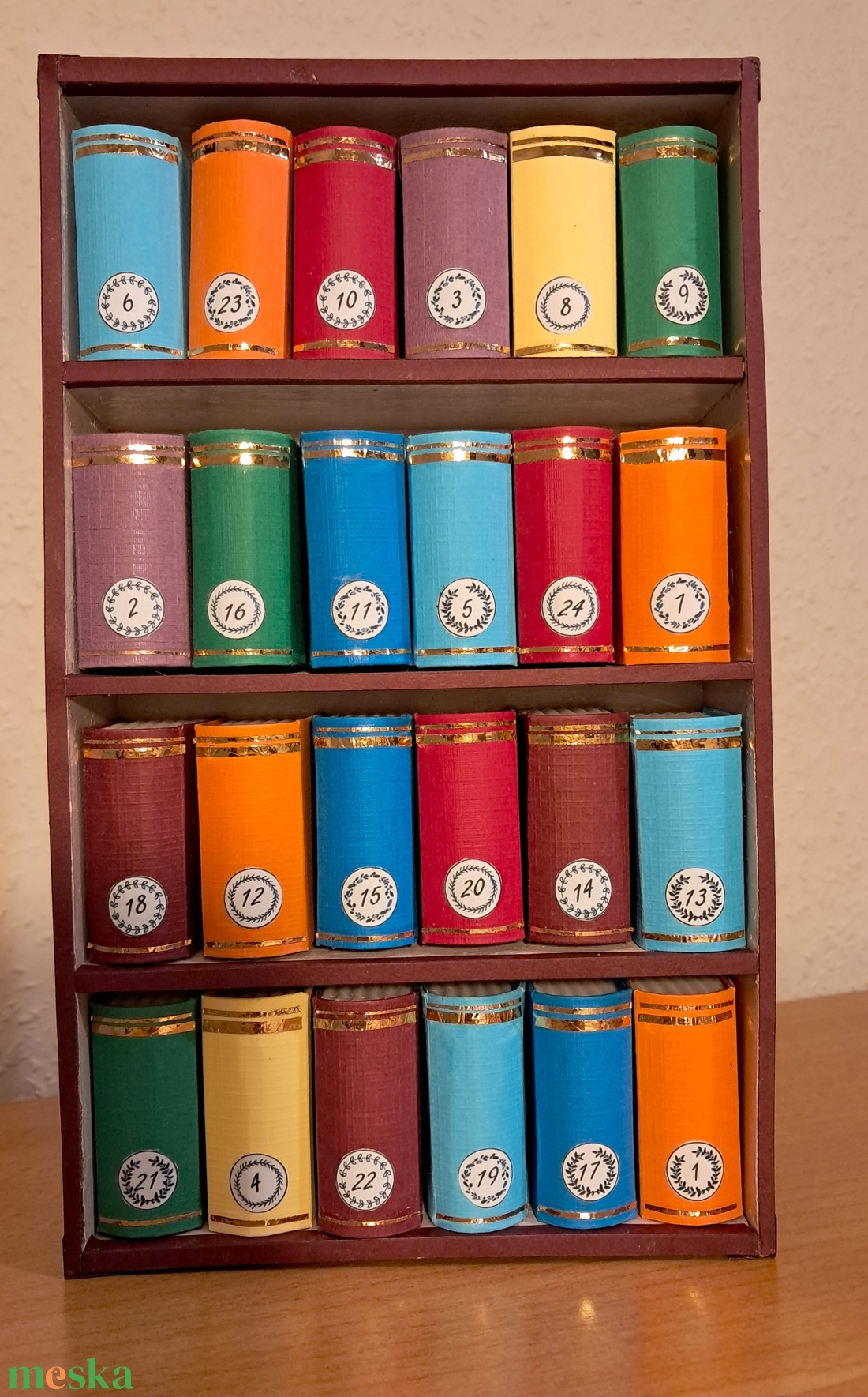 Könyvespolcos adventi naptár - karácsony - adventi díszek - adventi naptár - Meska.hu