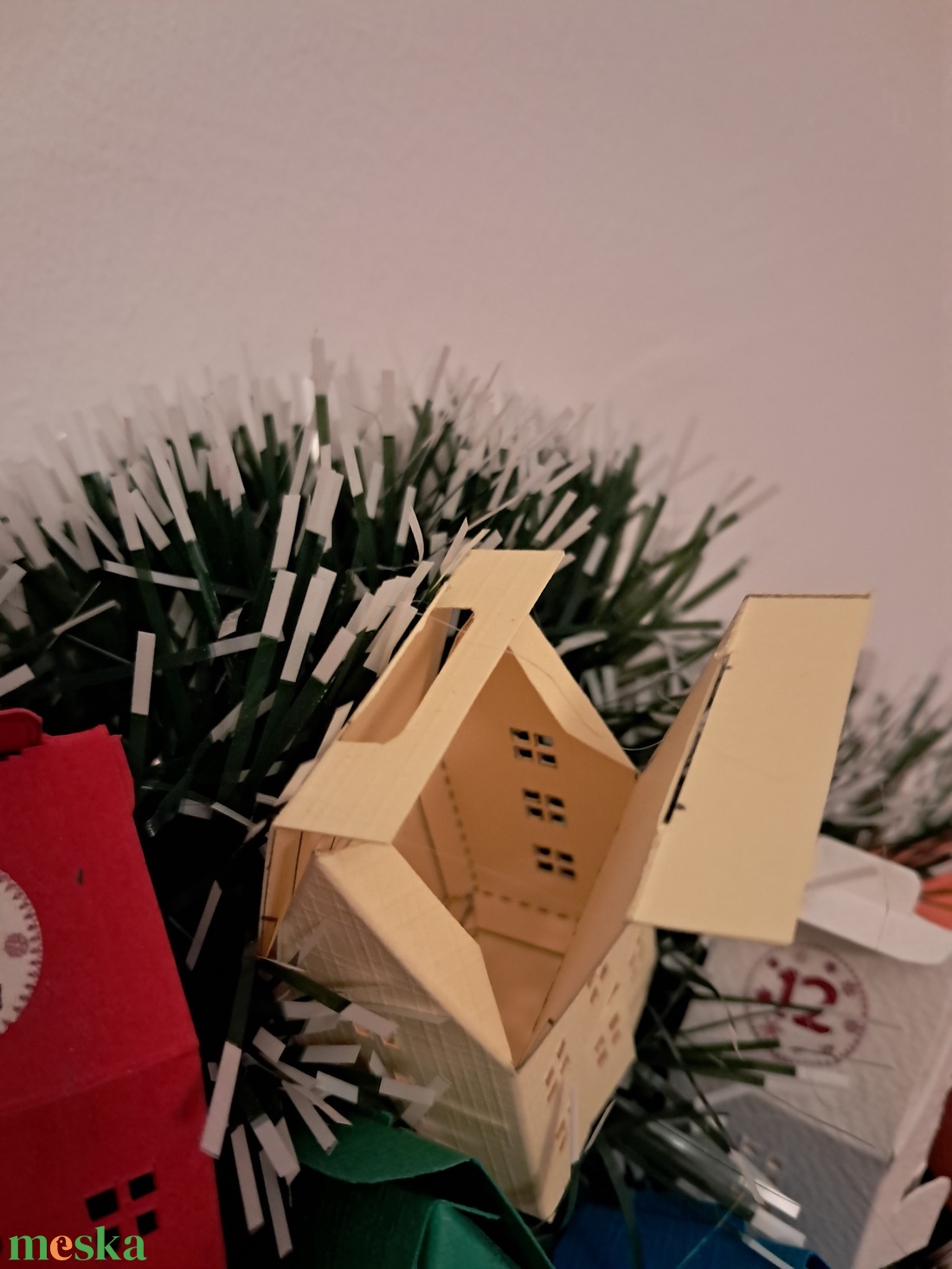 Adventi koszorú és naptár egyben világítással - karácsony - adventi díszek - adventi naptár - Meska.hu