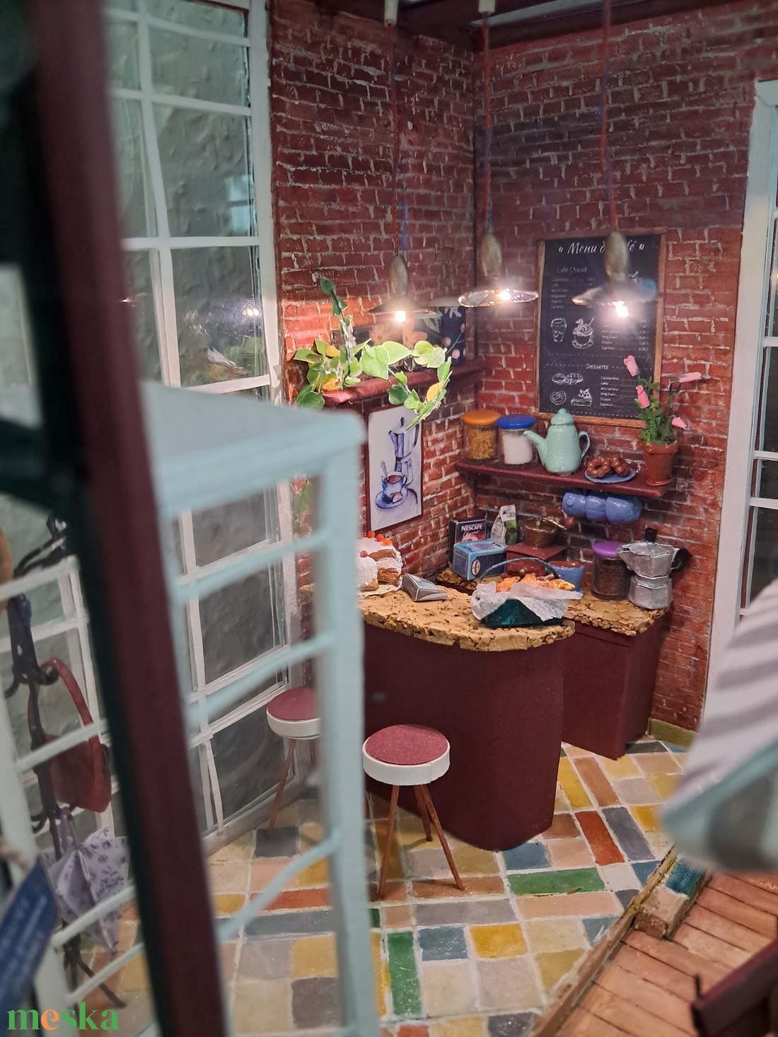 Miniatűr kávézó - polcbetét - otthon & életmód - dekoráció - asztal és polc dekoráció - asztaldísz - Meska.hu