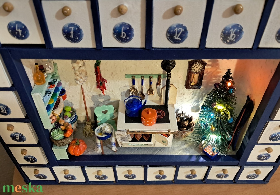 Adventi naptár világítással  - karácsony - adventi díszek - adventi naptár - Meska.hu