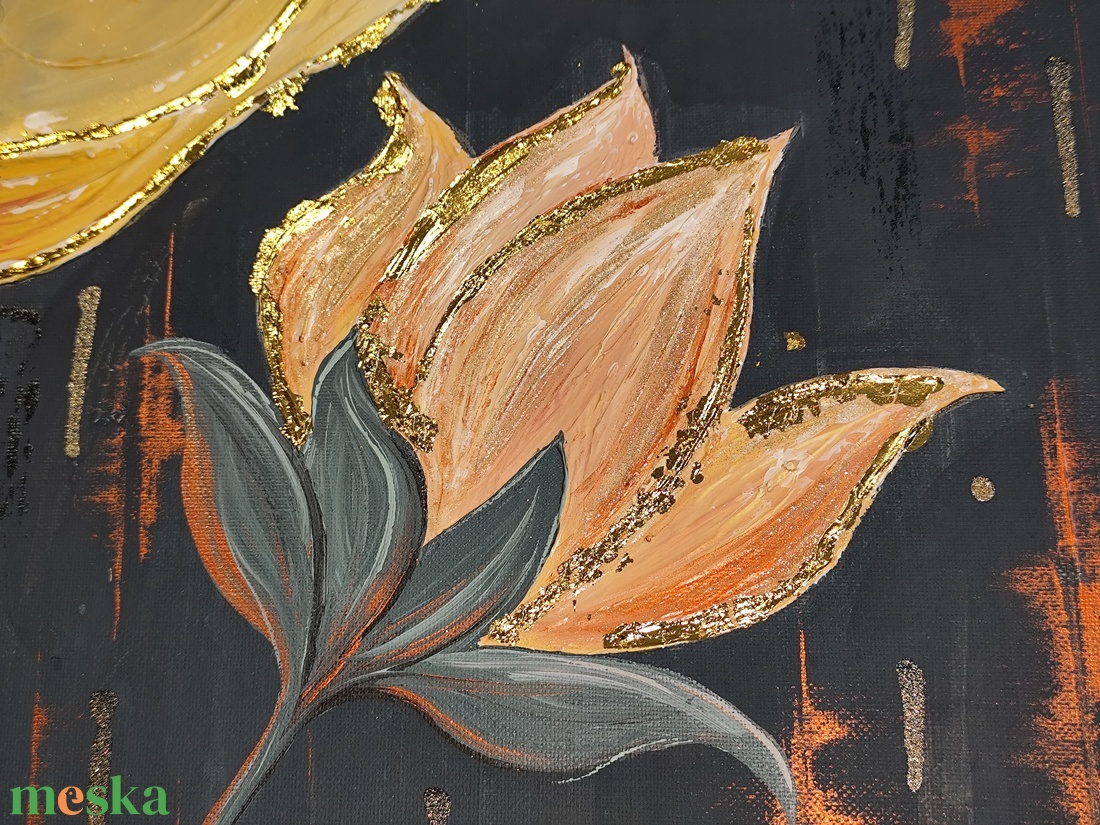 Absztrakt virág festmény  - művészet - festmény - akril - Meska.hu