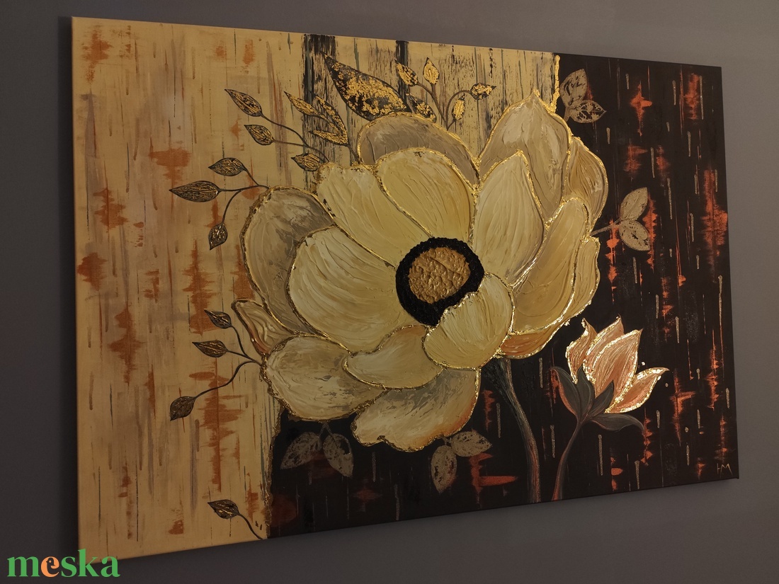 Absztrakt virág festmény  - művészet - festmény - akril - Meska.hu