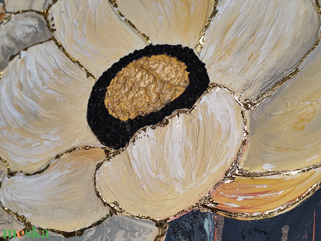 Absztrakt virág festmény  - művészet - festmény - akril - Meska.hu