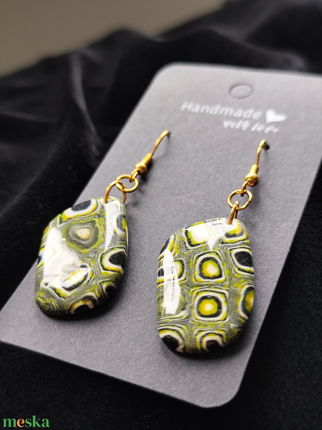 Teknősmintás fülbevaló  - ékszer - fülbevaló - lógó fülbevaló - Meska.hu