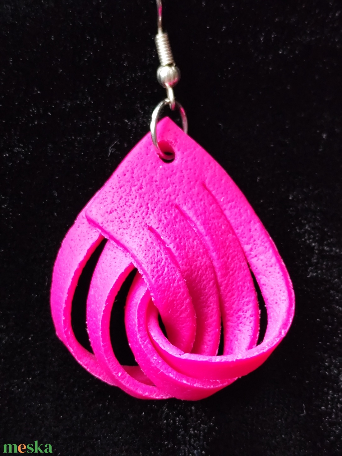 Bőrhatású fülbevaló  - ékszer - fülbevaló - lógó fülbevaló - Meska.hu