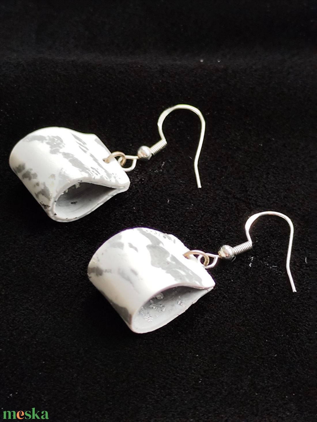 Márványos fülbevaló  - ékszer - fülbevaló - lógó fülbevaló - Meska.hu
