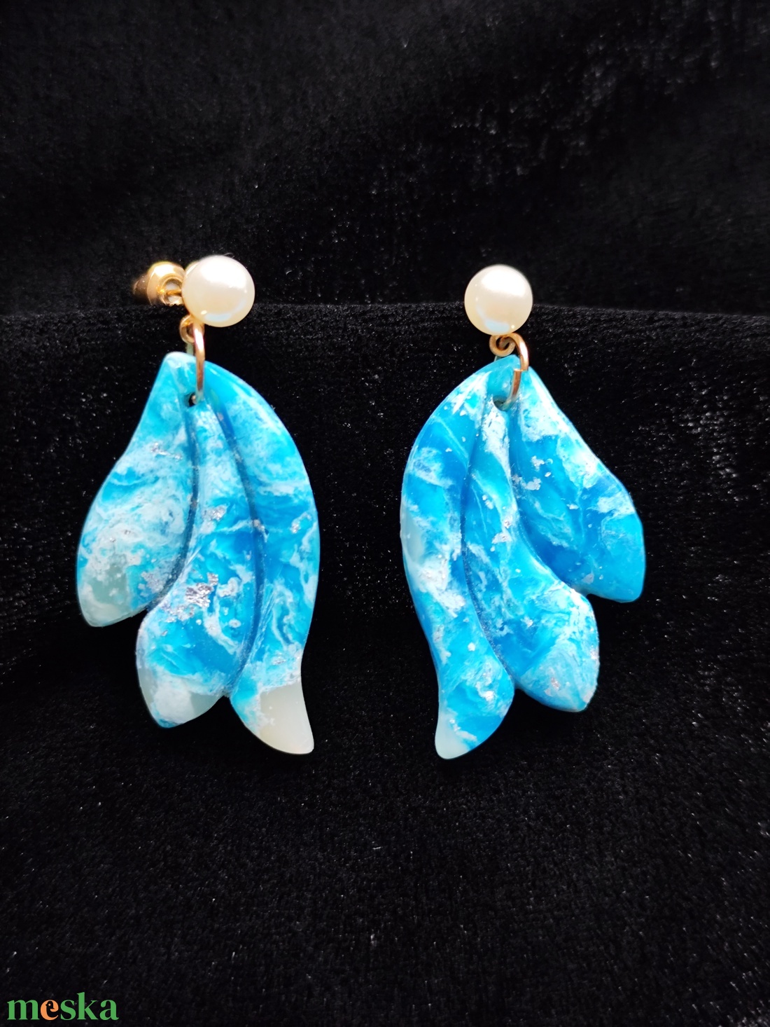 Óceán fülbevaló  - ékszer - fülbevaló - lógó fülbevaló - Meska.hu