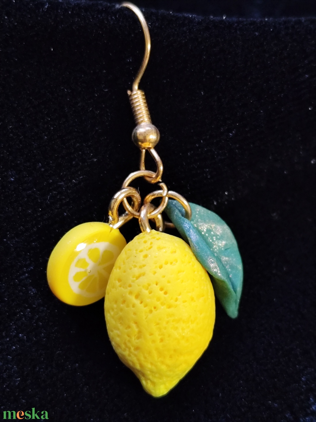 Citrom fülbevaló  - ékszer - fülbevaló - lógó fülbevaló - Meska.hu