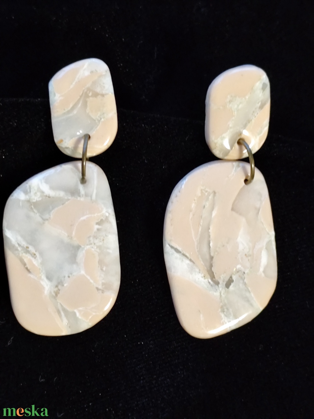 Ásvány hatású fülbevaló  - ékszer - fülbevaló - lógó fülbevaló - Meska.hu